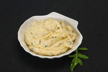 Hummus snack with olive oil