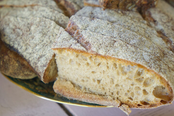 handmade bread baked, village breakfast