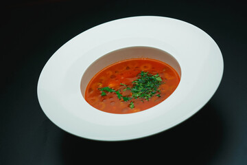  spicy meat, fish or mushroom soup