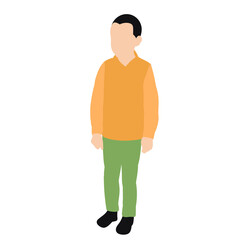vector, isolated, flat style child boy