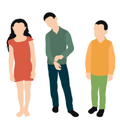 vector, isolated, flat style kids, boys and girls