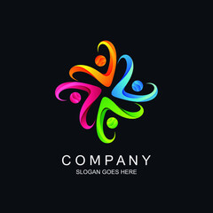 Peoples shape logo in vector