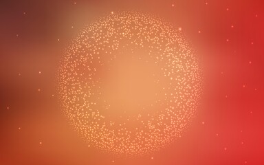 Light Orange vector background with astronomical stars. Shining colored illustration with bright astronomical stars. Pattern for futuristic ad, booklets.