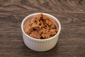Canned tuna fillet for salad