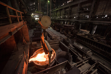 Tank with liquid metal at the steel mill