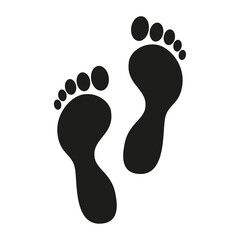 Human footprint icon. Vector imprint of bare feet.