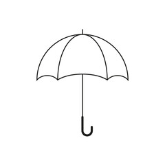 Vector umbrella icon. Rain protection symbol on a white background. Line style.
