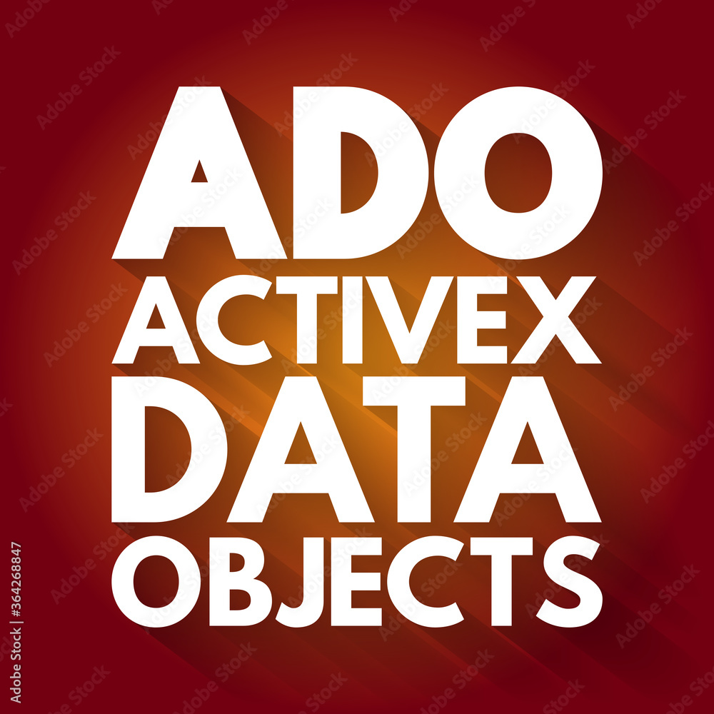 Poster ado - activex data objects acronym, technology concept background
