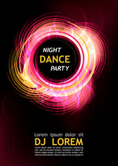 Flyer, banner, poster, invitation template design for disco dance music party night club