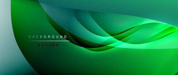 Fluid gradient waves with shadow lines and glowing light effect, modern flowing motion abstract background for cover, placards, poster, banner or flyer