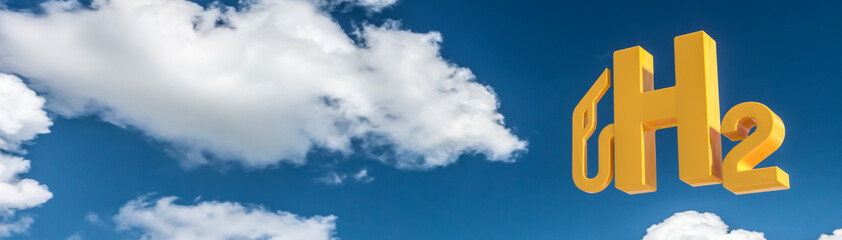 Blue Hydrogen filling H2 Gas Pump station icon isolated on background - H2 energy concept