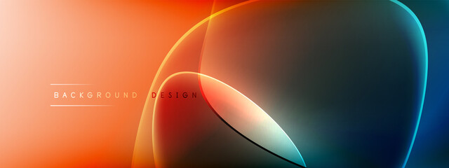 Naklejka premium Vector abstract background - liquid bubble shapes on fluid gradient with shadows and light effects. Shiny design template for text