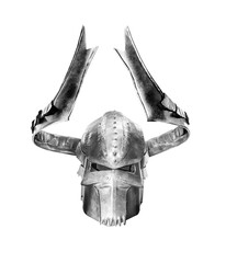 Knight helmet isolated on a white background.