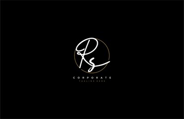 Letter RS Logo Manual Elegant Minimalist Signature Logotype