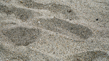 human footprints in the sea sand