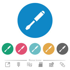 Single screwdriver flat round icons