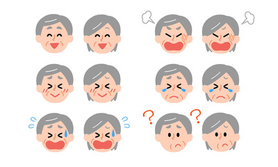 シニア男性女性の顔