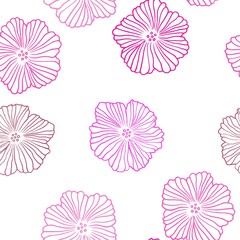 Dark Pink vector seamless elegant pattern with flowers. An elegant bright illustration with flowers. Design for wallpaper, fabric makers.