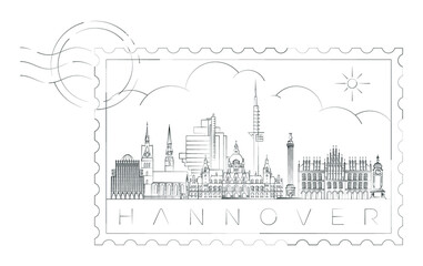 Obraz premium Hannover stamp, vector illustration and typography design, Germany