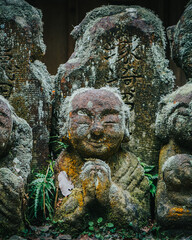 Statue of a monk at Otagi Nenbutsu-ji Temple, Kyoto.