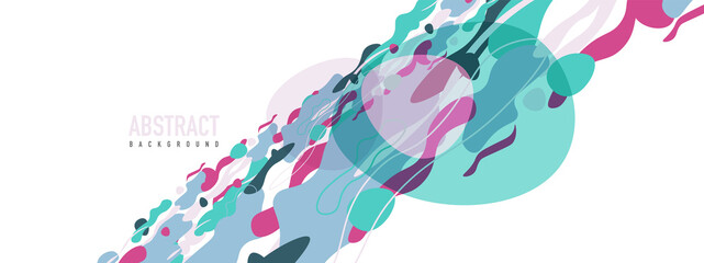 Trendy liquid style shapes abstract design, dynamic vector background for placards, brochures, posters, web landing pages, covers or banners