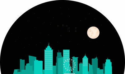 city night moon star vektor
