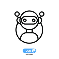 Obraz premium robot icon vector isolated on white background.