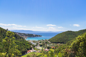 Summer view Rabac Croatia sea city
