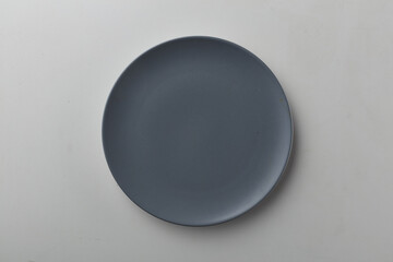 Top view shot of a plate on white background.