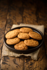 Homemade oatmeal cookies with brown sugar