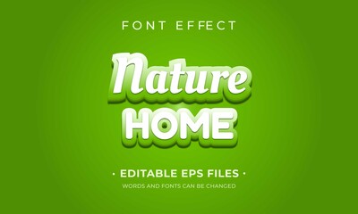 Nature font effect. Green theme effect for font vector design