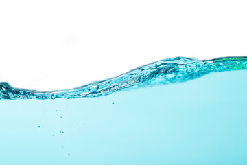 water splash,Water splash isolated on white  and blue background.