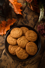 Homemade oatmeal cookies with brown sugar