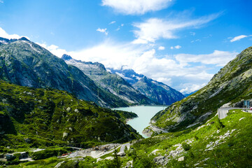 Fototapeta na wymiar Summer view of the Swiss Alps close to Bern