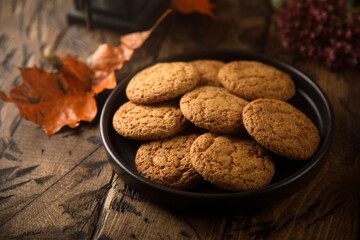 Homemade oatmeal cookies with brown sugar