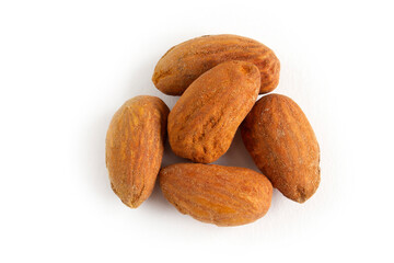 A pile of Almonds, isolated on a white background.