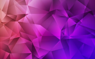 Naklejka premium Light Pink, Red vector abstract polygonal template. Glitter abstract illustration with an elegant triangles. Triangular pattern for your design.
