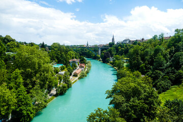 View from a bridge of the river Aare in Bern, Switzerland