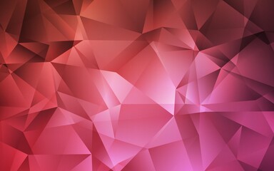 Light Pink, Red vector triangle mosaic template. Modern abstract illustration with triangles. Pattern for a brand book's backdrop.