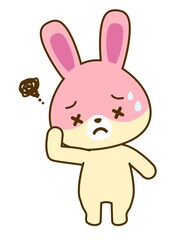 病院・小児科用　体調不良うさぎイラスト
