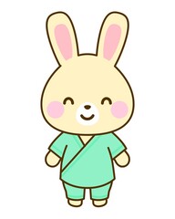 病院・小児科用　患者うさぎイラスト