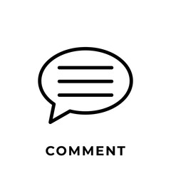 Comment button icon vector for social media. Comment icon Vector illustration design template. Comment icon or button for video channel, blog, social media concept and background banner