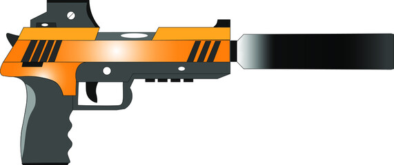 Gun metal weapon vector illustration © Tatiana