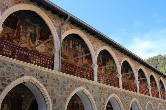 KIKKOS / CYPRUS-09.20.2016.View in the courtyard of the male monastery of Kykkos. Cyprus.