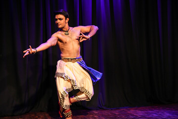 A graceful bharatnatyam dancer


