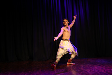 A graceful bharatnatyam dancer

