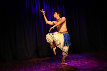 A graceful bharatnatyam dancer

