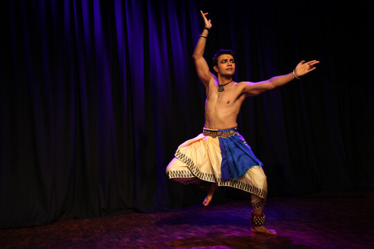 A graceful bharatnatyam dancer

