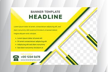 Business brochure flyer template with horizontal layout, annual report, cover design, advertisement, printing, magazine ads, poster, leaflet, corporate creative idea, size in a4. diagonal shape photo