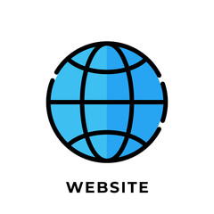 Website button icon vector for social media. Website icon Vector illustration design template. Website icon or button for video channel, blog, social media concept and background banner